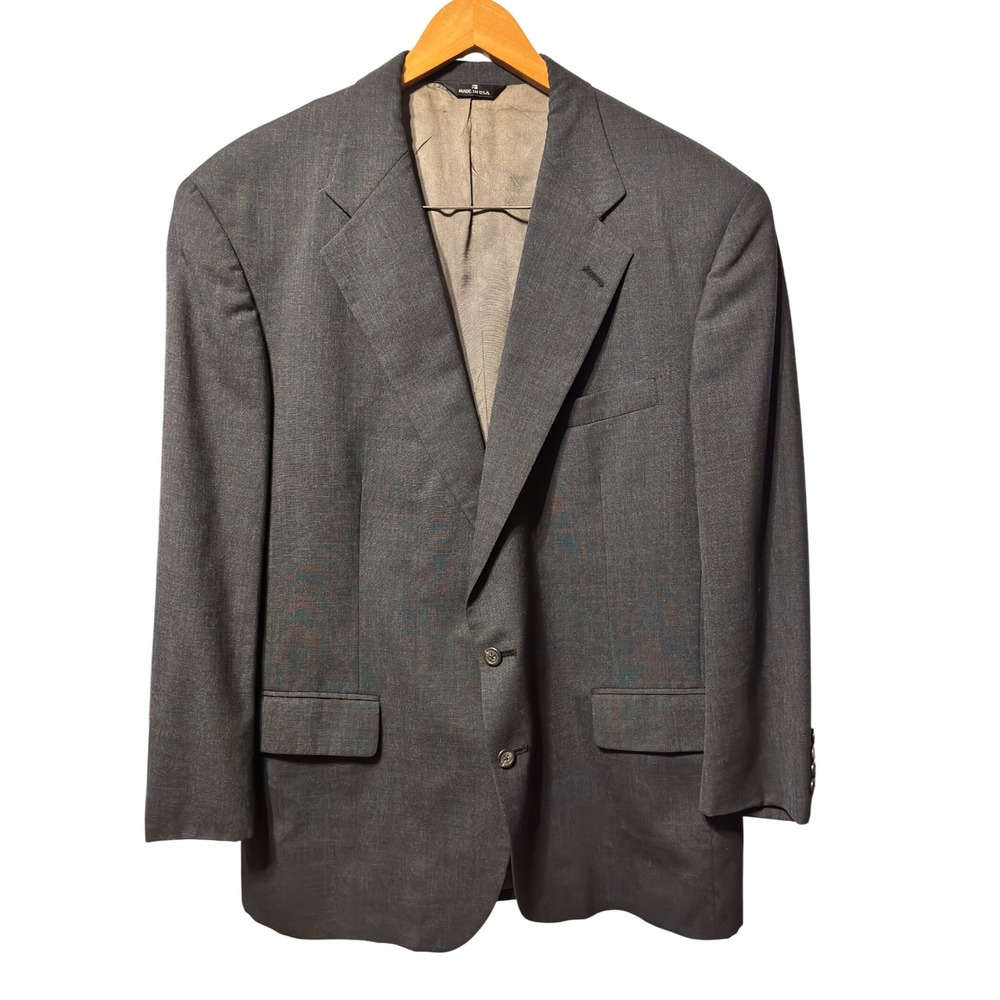 Polo‎ University Club by Ralph Lauren Mens Charcoal Wool Blazer Made in USA 44R